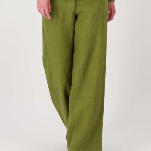 100% linnen broek | light mossgreen