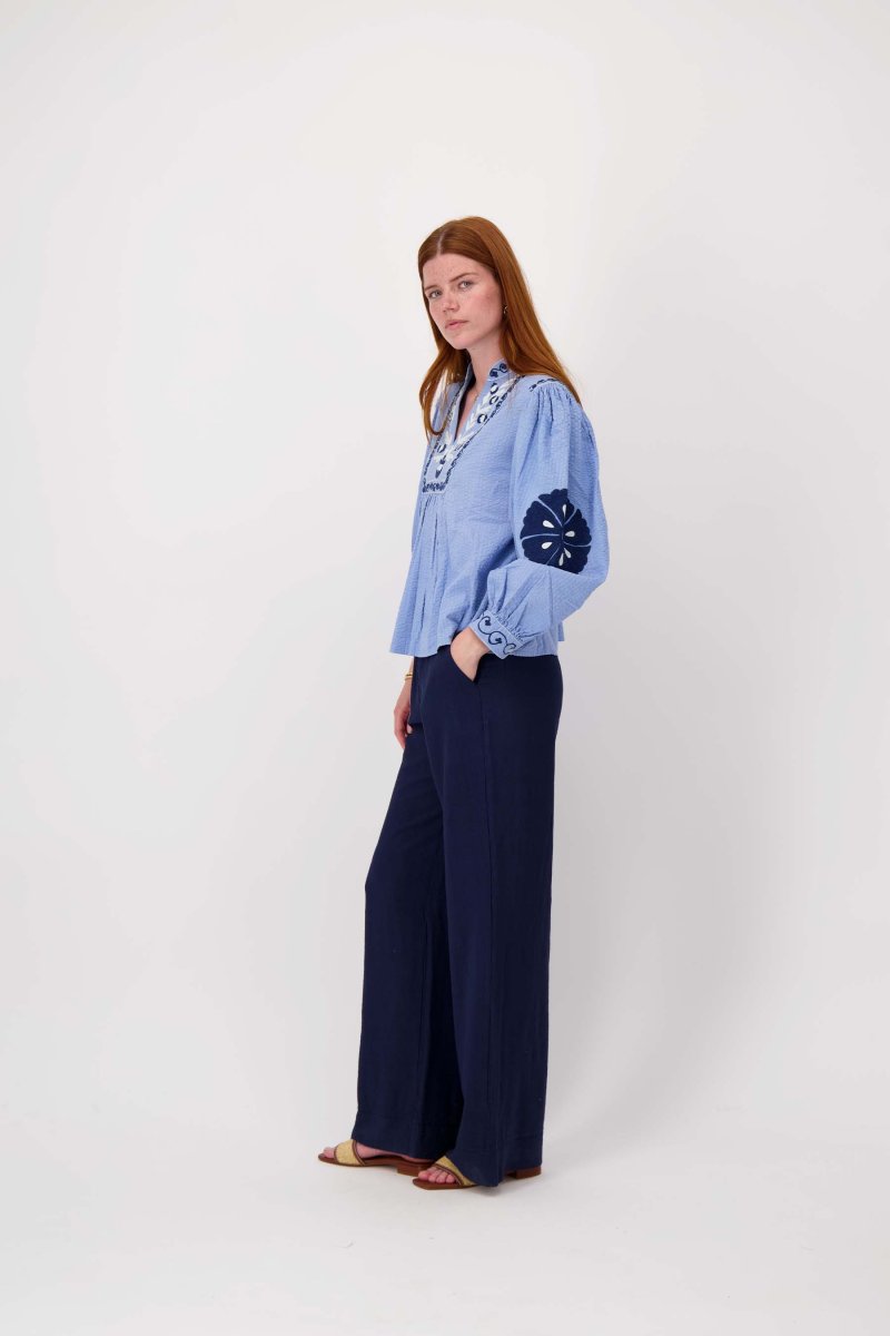 linnenlook broek | summer navy - Afbeelding 3