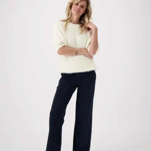 krijtstreep broek met detail | navy