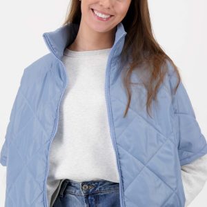 doorgestikte bodywarmer | grey blue