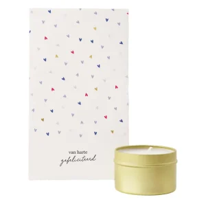 geurkaars tin in cadeauverpakking gefeliciteerd | multicolor