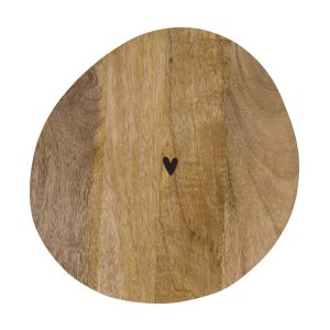 serveerplank rond hartje | naturel