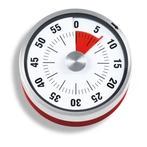 ADE Kookwekker 60 Min Rood – Mechanische Timer met Magneet (Retro Design)