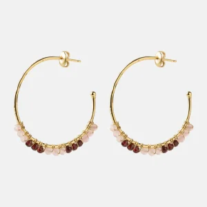 Muse Rose Quartz Garnet Earrings